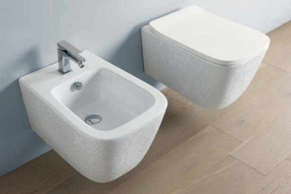 Унитаз Artceram A16 ASV003 01 86 подвесной Белый с декором Cementina