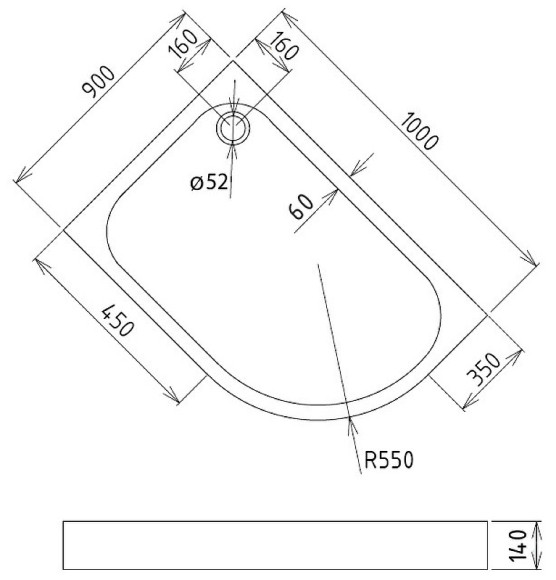 Акриловый поддон для душа Gemy 100х90 ST19 L Белый Акриловый поддон для душа Gemy 100х90 ST19 L Белый