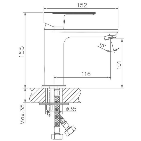 Смеситель для раковины Haiba HB10505-3 Пепельный