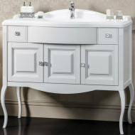 Тумба под раковину Opadiris Лаура 100 Z0000012805 Белая матовая ручки Swarovski Хром Тумба под раковину Opadiris Лаура 100 Z0000012805 Белая матовая ручки Swarovski Хром