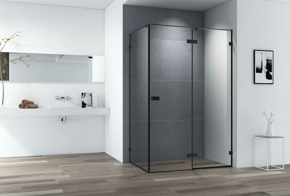 Душевой уголок Cezares Bellagio 120x90 BELLAGIO-AH-1-120/90-C-NERO профиль Черный матовый стекло прозрачное