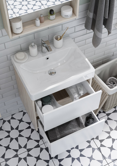 Тумба под раковину Aquaton Сканди 55 1A251701SDB20 подвесная Белый Дуб верона