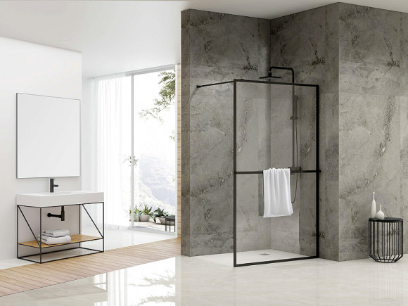 Душевая перегородка Abber AG60120B 120x200 профиль Черный стекло прозрачное Душевая перегородка Abber AG60120B 120x200 профиль Черный стекло прозрачное