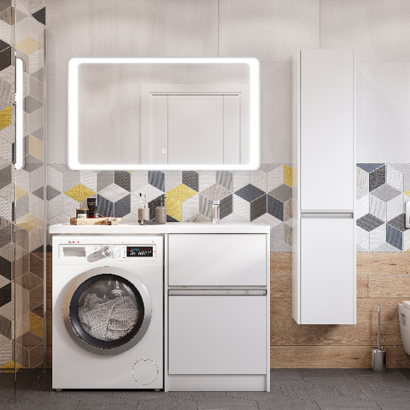 Тумба под раковину Aquaton Лондри 120 R 1A235901LH010 Белый глянец