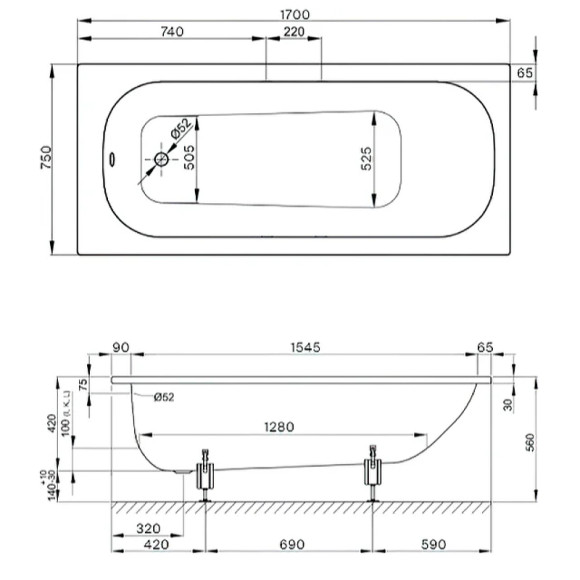 Стальная ванна Bette Form 170x75 2947-000 AD, PLUS, AR с шумоизоляцией, антискользящим и антигрязевым покрытием Стальная ванна Bette Form 170x75 2947-000 AD, PLUS, AR с шумоизоляцией, антискользящим и антигрязевым покрытием