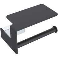Держатель туалетной бумаги Boheme Q 10941-CR-B с полочкой Черный Хром