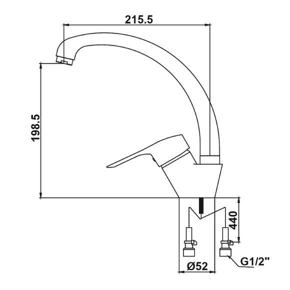 Смеситель для кухни Kaiser City 21544 Silver Серебро