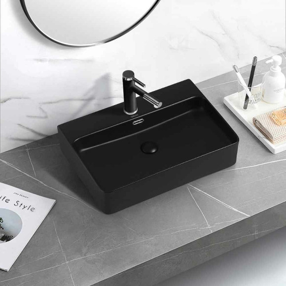 Раковина Abber Rechteck 61 AC2201MB Черная матовая Раковина Abber Rechteck 61 AC2201MB Черная матовая