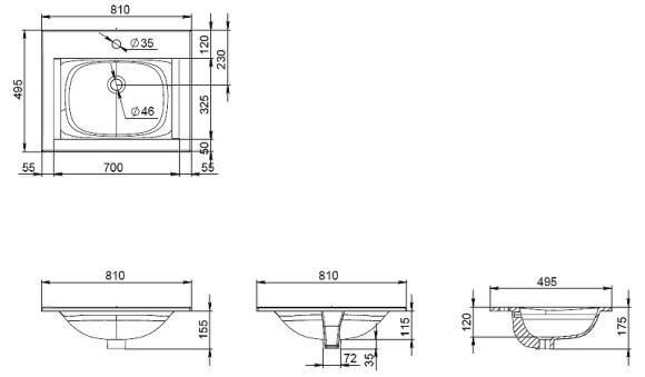 Раковина AM.PM Spirit V2.0 81 M70AWCC0802WG Белая Раковина AM.PM Spirit V2.0 81 M70AWCC0802WG Белая