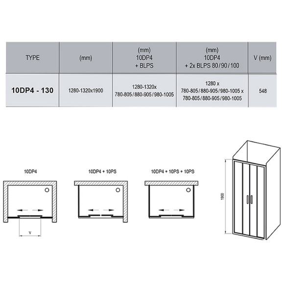 Душевая дверь Ravak 10° 10DP4 130 0ZKJ0100Z1 профиль Белый стекло Transparent Душевая дверь Ravak 10° 10DP4 130 0ZKJ0100Z1 профиль Белый стекло Transparent