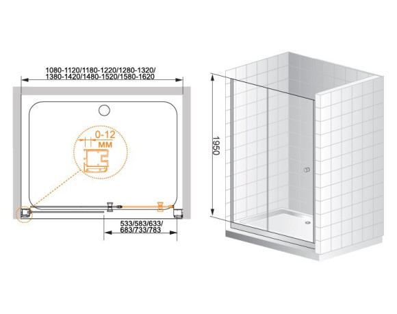 Душевая дверь в нишу Cezares ANIMA-W-BF-1-150-C-Cr профиль Хром стекло прозрачное Душевая дверь в нишу Cezares ANIMA-W-BF-1-150-C-Cr профиль Хром стекло прозрачное