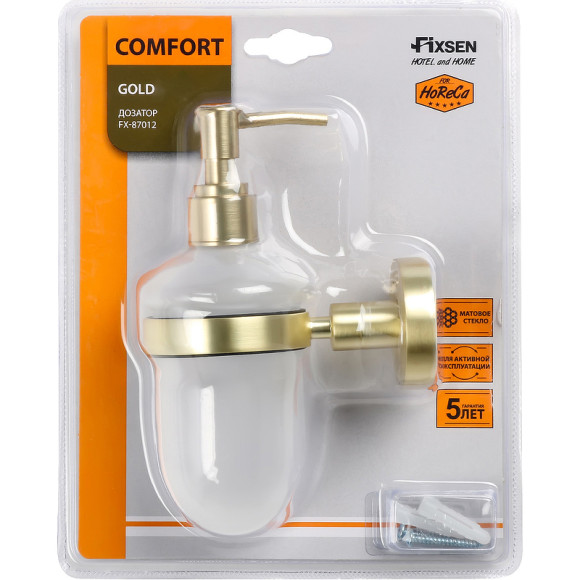 Дозатор для жидкого мыла Fixsen Comfort Gold FX-87012 Золото-сатин