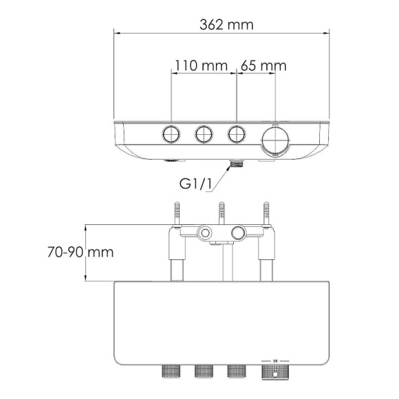 Смеситель для ванны WasserKRAFT Mindel 8599 Thermo с термостатом Хром Белый