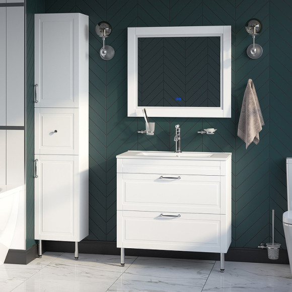 Зеркало Iddis Oxford 80 ЗЛП110 с подсветкой Белое Зеркало Iddis Oxford 80 ЗЛП110 с подсветкой Белое