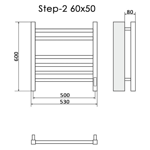 Электрический полотенцесушитель Ника Step-2 60/50 Белый матовый Электрический полотенцесушитель Ника Step-2 60/50 Белый матовый