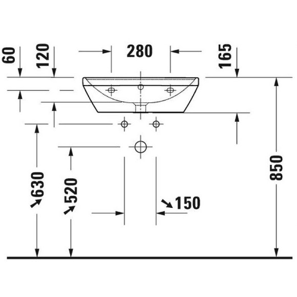 Раковина Duravit D-Neo 55 2366550000 Белая