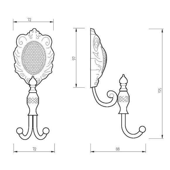 Двойной крючок Migliore Cleopatra 16662 Хром Двойной крючок Migliore Cleopatra 16662 Хром