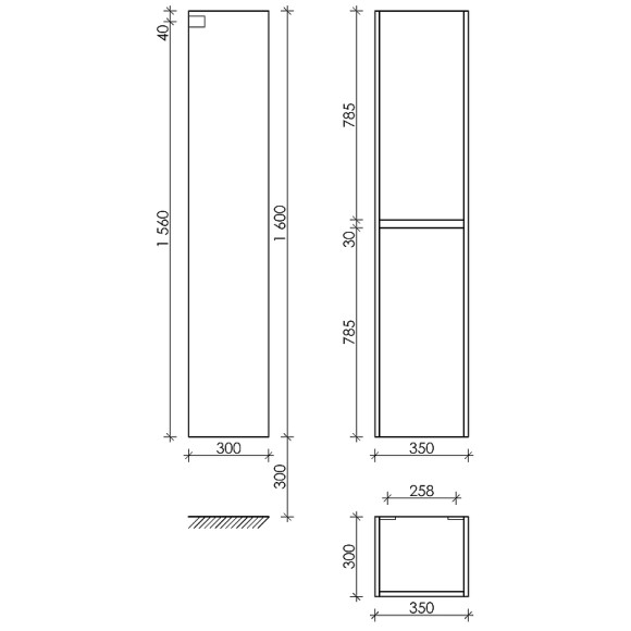 Шкаф пенал Sancos Libra 35 PLB35EG подвесной Дуб галифакс натуральный