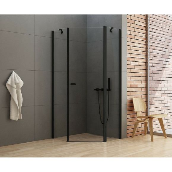 Душевой уголок New Trendy New Soleo Black 80х80 K-0612 профиль Черный стекло прозрачное Душевой уголок New Trendy New Soleo Black 80х80 K-0612 профиль Черный стекло прозрачное