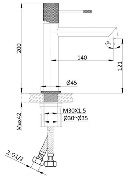Смеситель для раковины Vincea Desire VBF-1D1GM Вороненая сталь Смеситель для раковины Vincea Desire VBF-1D1GM Вороненая сталь