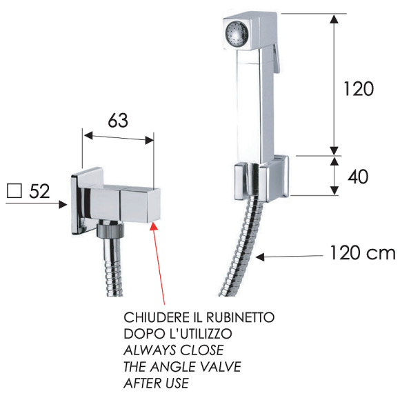 Гигиенический душ с запорным вентилем Remer 332RES Хром Гигиенический душ с запорным вентилем Remer 332RES Хром