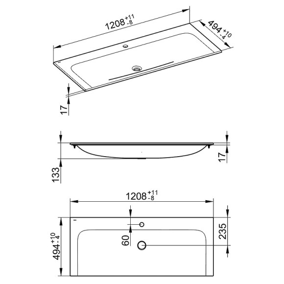 Раковина Keuco Plan 120 32980 311201 Белая Раковина Keuco Plan 120 32980 311201 Белая