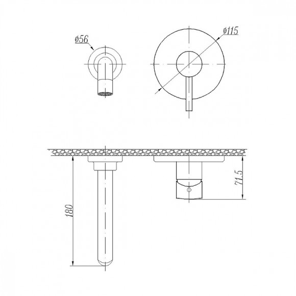 Смеситель для раковины Abber Wasser Kreis AF8112B Черный матовый