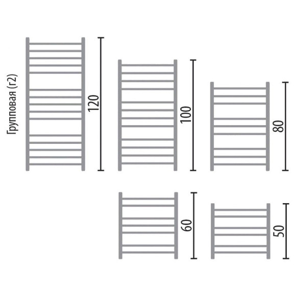 Водяной полотенцесушитель Ника Classic ЛП (Г2) ВП 100/50 с полкой Хром