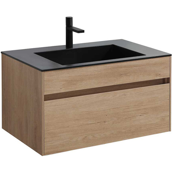 Тумба под раковину Vincea Chiara 80 VMC-2C800NO подвесная N.Oak