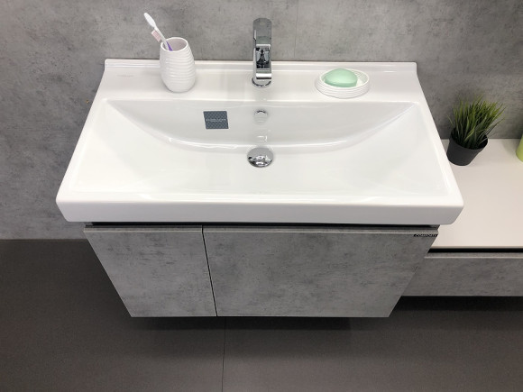 Тумба с раковиной Comforty Осло 80 00-00000836 подвесная Бетон светлый Тумба с раковиной Comforty Осло 80 00-00000836 подвесная Бетон светлый