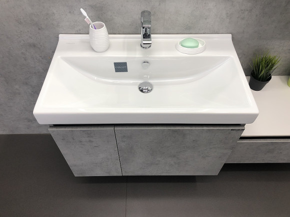 Тумба с раковиной Comforty Осло 80 00-00000836 подвесная Бетон светлый Тумба с раковиной Comforty Осло 80 00-00000836 подвесная Бетон светлый