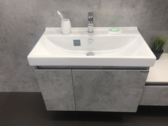 Тумба с раковиной Comforty Осло 80 00-00000836 подвесная Бетон светлый Тумба с раковиной Comforty Осло 80 00-00000836 подвесная Бетон светлый