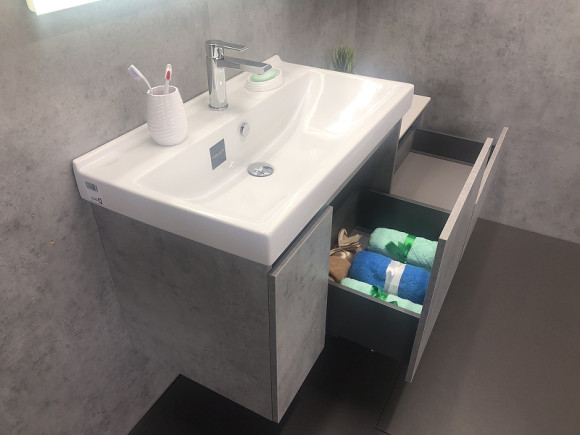 Тумба с раковиной Comforty Осло 80 00-00000836 подвесная Бетон светлый Тумба с раковиной Comforty Осло 80 00-00000836 подвесная Бетон светлый