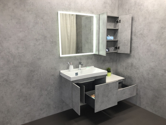 Тумба с раковиной Comforty Осло 80 00-00000836 подвесная Бетон светлый Тумба с раковиной Comforty Осло 80 00-00000836 подвесная Бетон светлый