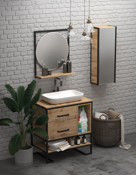 Шкаф пенал 1MarKa Grunge Loft 35П Ц0000007986 подвесной Дуб Вотан Шкаф пенал 1MarKa Grunge Loft 35П Ц0000007986 подвесной Дуб Вотан