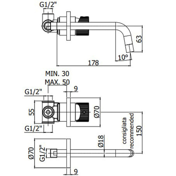 Смеситель для раковины Paffoni Jo JO006NO70 Черный матовый