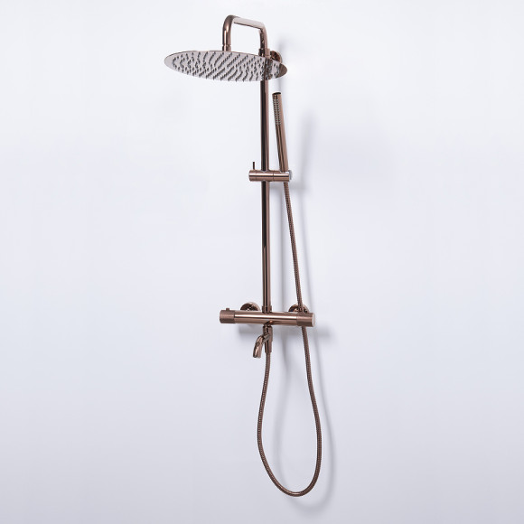 Душевая система WasserKRAFT Paar A18301 с термостатом Розовое золото