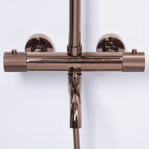 Душевая система WasserKRAFT Paar A18301 с термостатом Розовое золото