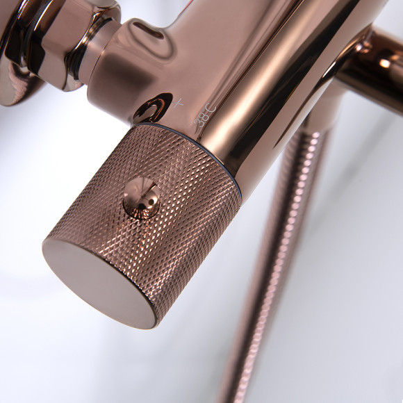 Душевая система WasserKRAFT Paar A18301 с термостатом Розовое золото