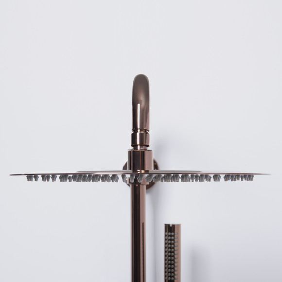 Душевая система WasserKRAFT Paar A18301 с термостатом Розовое золото