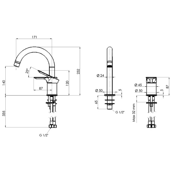Смеситель для раковины Remer Infinity I57 Хром Смеситель для раковины Remer Infinity I57 Хром