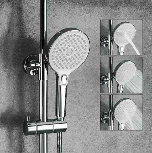 Душевая система Gappo G03-8 G2403-48 с термостатом Белая Хром