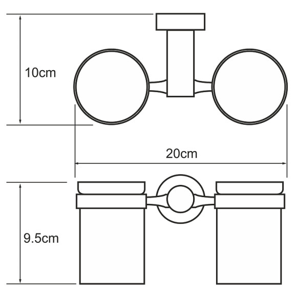 Стакан для зубных щеток WasserKRAFT Donau K-9428D двойной Хром Стакан для зубных щеток WasserKRAFT Donau K-9428D двойной Хром