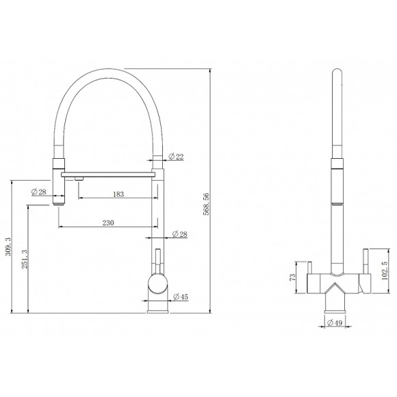 Смеситель для кухни Abber Wasser Kreis AF81141SP Сатин Черный матовый Смеситель для кухни Abber Wasser Kreis AF81141SP Сатин Черный матовый