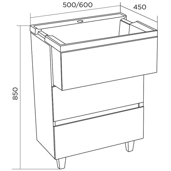 Тумба с раковиной Marka One Bumble 50H У88747 Белая