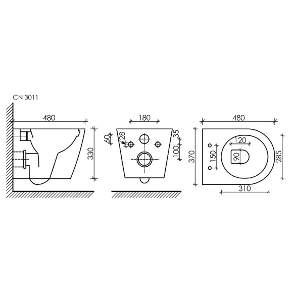 Унитаз Ceramicanova Forma CN3011 подвесной с сиденьем Микролифт Унитаз Ceramicanova Forma CN3011 подвесной с сиденьем Микролифт