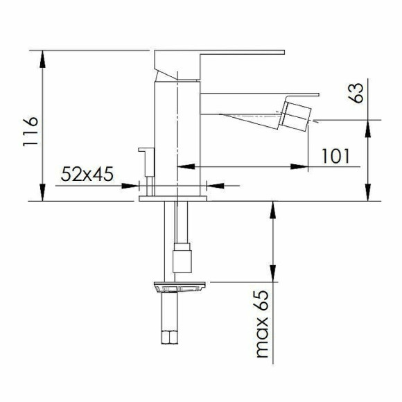 Смеситель для биде Remer Qubica Design QD20 Хром Смеситель для биде Remer Qubica Design QD20 Хром