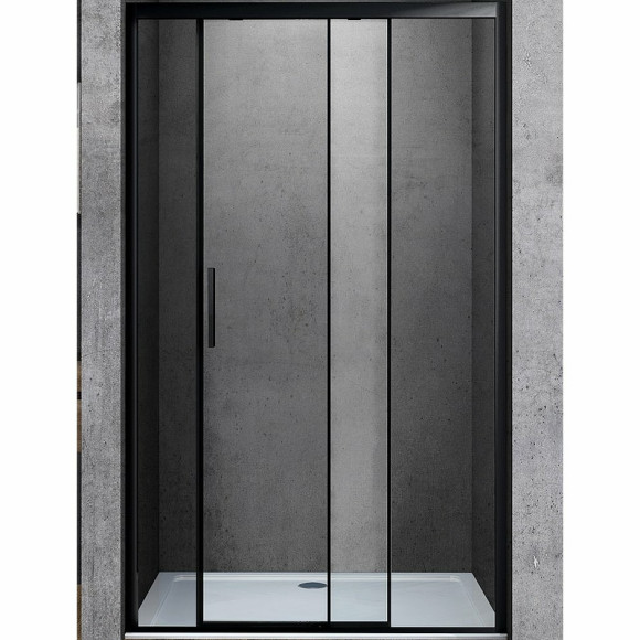 Душевая дверь Vincea Soft 110 VDS-3SO110CLB профиль Черный стекло прозрачное