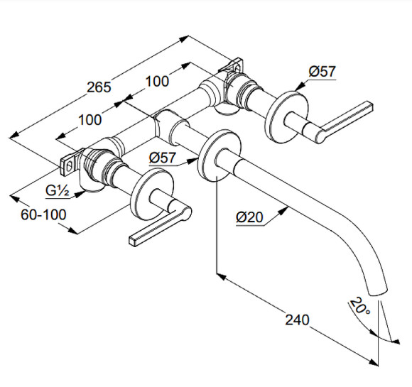 Смеситель для раковины Kludi Nova Fonte 201460515 Хром