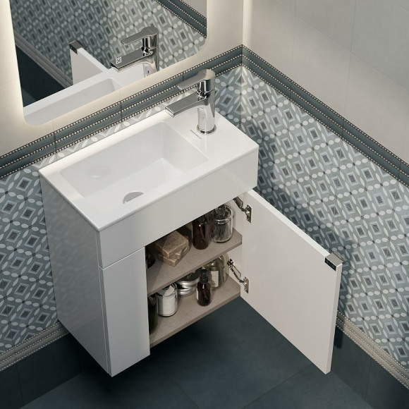 Тумба под раковину Kerama Marazzi Lato 50 LA.50\WHT подвесная Белая глянцевая Тумба под раковину Kerama Marazzi Lato 50 LA.50\WHT подвесная Белая глянцевая